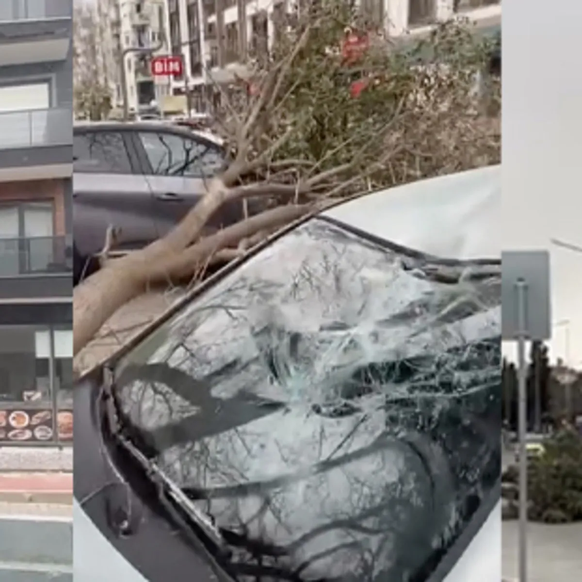 Çanakkale'yi fırtına vurdu! Ağaçlar devrildi balkon yıkıldı