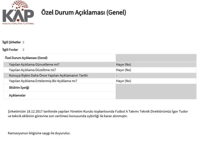 G.Saray, Tudor'u KAP'a bildirdi! - 1