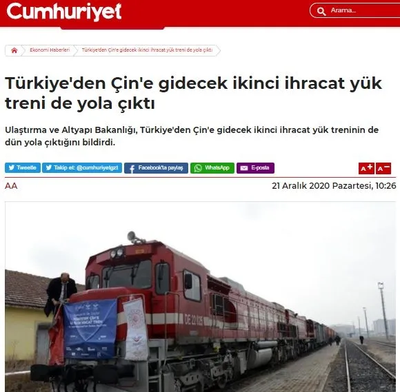 Son dakika | Çin treni yalanı ortaya çıkan Cumhuriyet’ten büyük pişkinlik! Özür dilemeden 2. treninin yola çıktığını haber yaptılar!