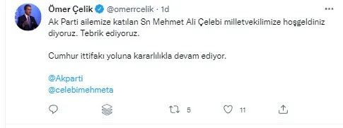 Son dakika: Mehmet Ali Çelebi AK Parti’ye katıldı