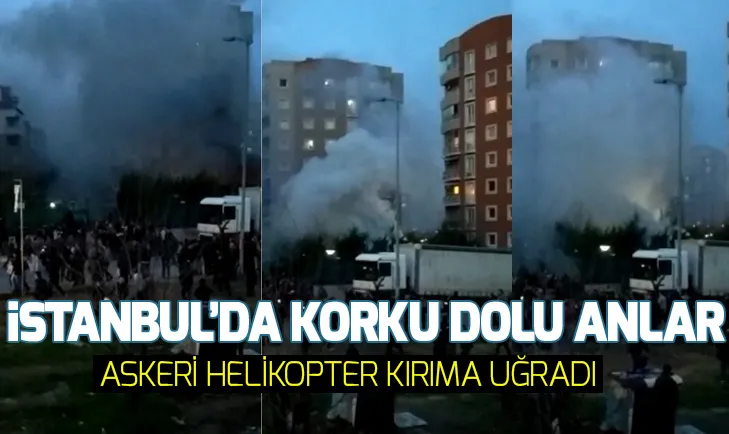 İstanbulda askeri helikopter kırıma uğrayarak düştü