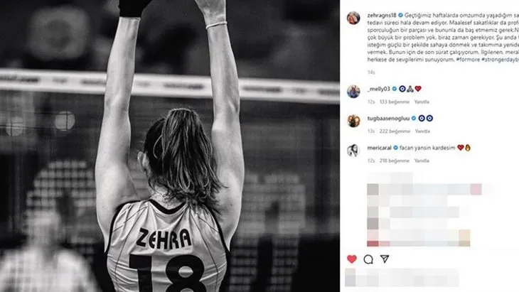 Voleybolcu Zehra Güneş’ten kötü haber! Sosyal medyadan duyurdu! Meriç Aral’dan destek geldi