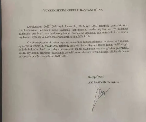 AK Parti ve CHP'den YSK'ya yurt dışı oy verme takvimiyle ilgili itiraz! YSK'dan flaş karar - 1
