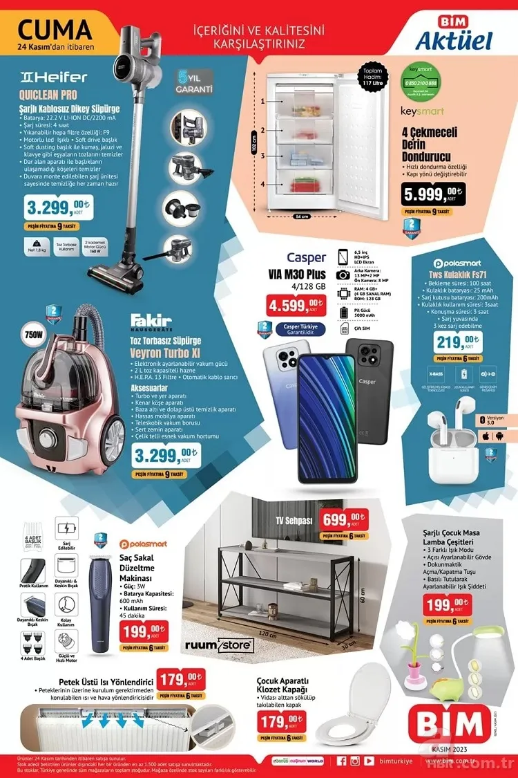 24 Kasım BİM aktüel ürünler kataloğu yayınladı! BİM’e 219 TL’ye kablosuz kulaklık,199 TL’ye saç kesme makinesi, 399 TL’ye manuel rondo ve daha fazlası geliyor 2