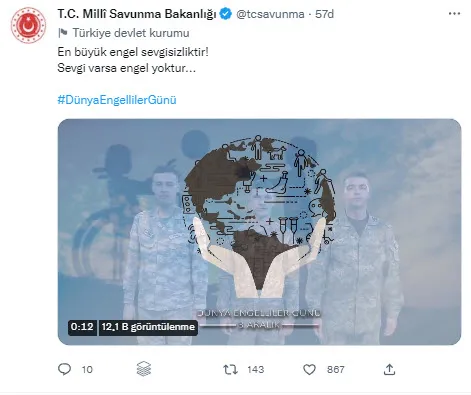 MSB’den Dünya Engelliler Günü paylaşımı: Sevgi varsa engel yoktur