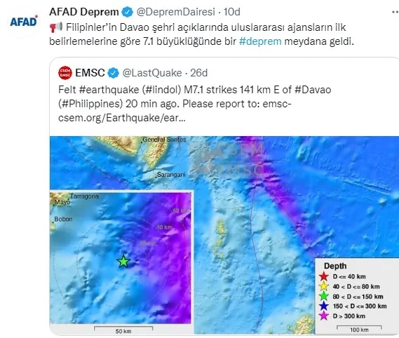 Son dakika: Filipinler'de 7.1'lik şiddetli deprem! Tsunami uyarısı yapıldı (2021 SON DEPREMLER) - 1