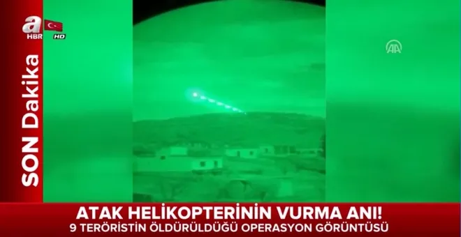 Afrin'de 9 terörist ATAK helikopteri ile öldürüldü - 1