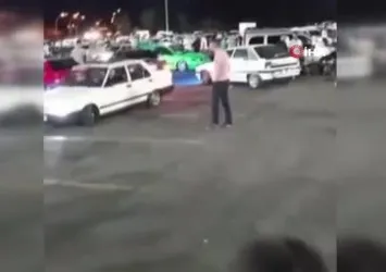 Drift atan aracın çarpmasıyla savruldu