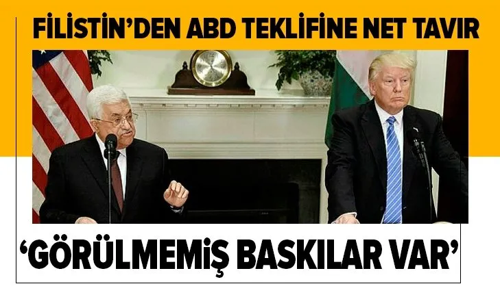 Filistin'den ABD tekliflerine net tavır