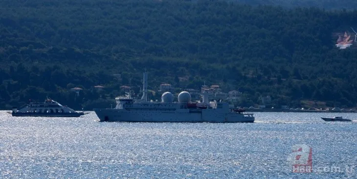 Fransız zırhlı istihbarat gemisi Çanakkale Boğazı’ndan geçti! Dikkat çeken görüntü