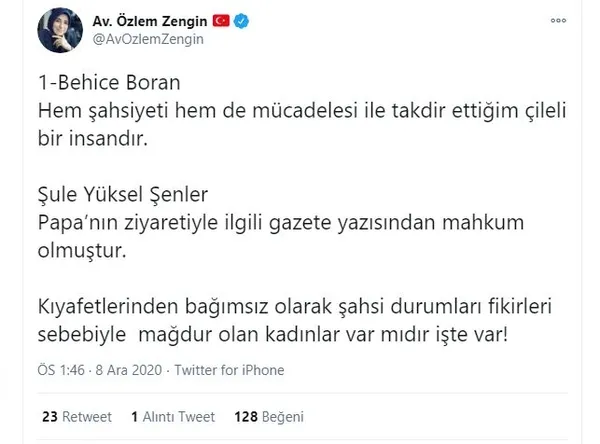 1607427740904.jpg AK Parti Milletvekili Özlem Zengin’den başörtüsü yasakçılarına net cevap: Taşlar yerine oturana kadar konuşmaya devam - 1