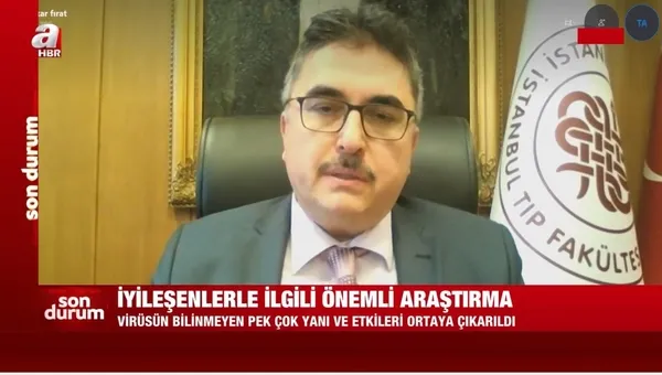 Prof. Dr. Tufan Tükek A Haber canlı yayınında Kovid-19'daki yeni bulguyu açıkladı - 1