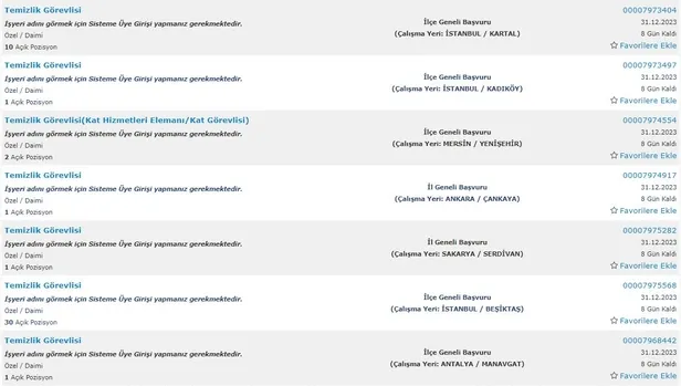 İŞKUR yılın son alımlarını paylaşıyor! İlkokul mezunu 5.234 personel alımı başladı! İşte temizlik görevlisi şartları