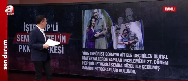 HDP’li Semra Güzel’in fezlekesi A Haber’de! Güzel’in üstünde PKK kamuflajı ve yanında AK-47 model silahlar var