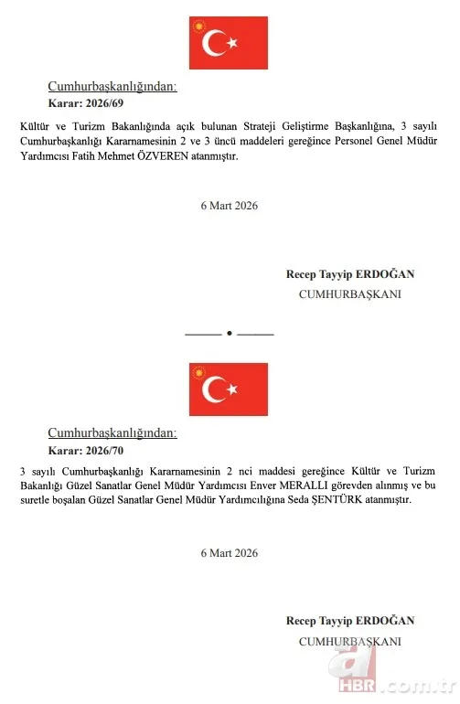 Başkan Erdoğan İmzaladı | Atama kararları Resmi Gazete’de 4