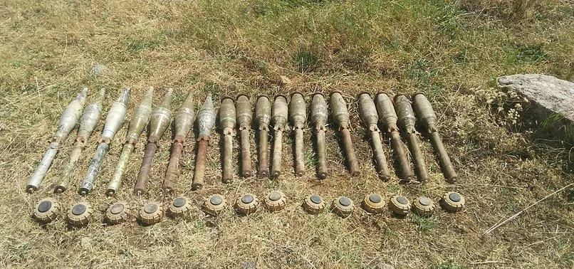 Herekol Dağı'nda PKK'nın mayın ve roketleri ele geçirildi