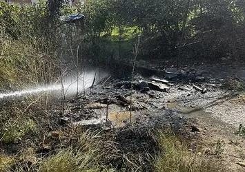 Ordu'da plastik atık yangını! Panik dolu anlar