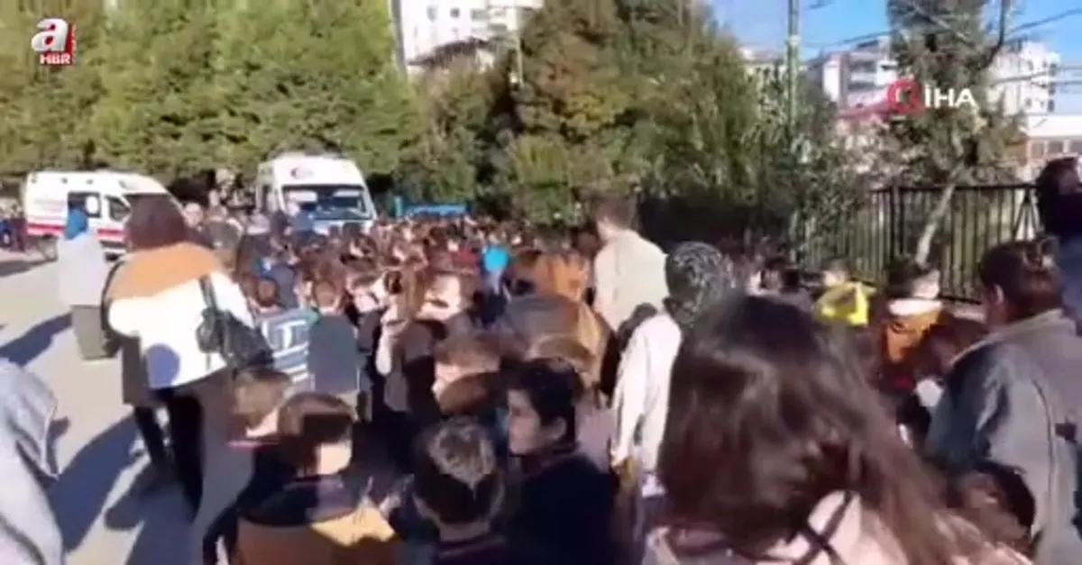 Okulda yangın paniği