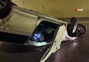 Sağanak yağış kazayı beraberinde getirdi: Tünel’de takla attı