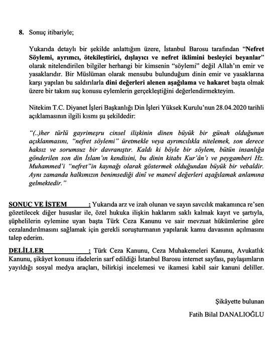 Diyanet İşleri Başkanı Ali Erbaş ve İslam dinini hedef alan İstanbul Barosu hakkında suç duyurusu - 1