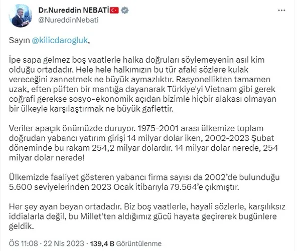 bakan-nureddin-nebatiden-kilicdarogluna-1682202988096.jpg Bakan Nureddin Nebati'den Kemal Kılıçdaroğlu'nun yalanına rakamlı yanıt: Büyük bir gaflet! - 1