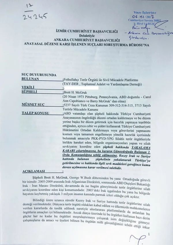 ABD’li temsilci Brett McGurk için terörden suç duyurusu - 1