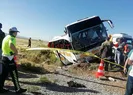 Yolcu otobüsü şarampole devrildi