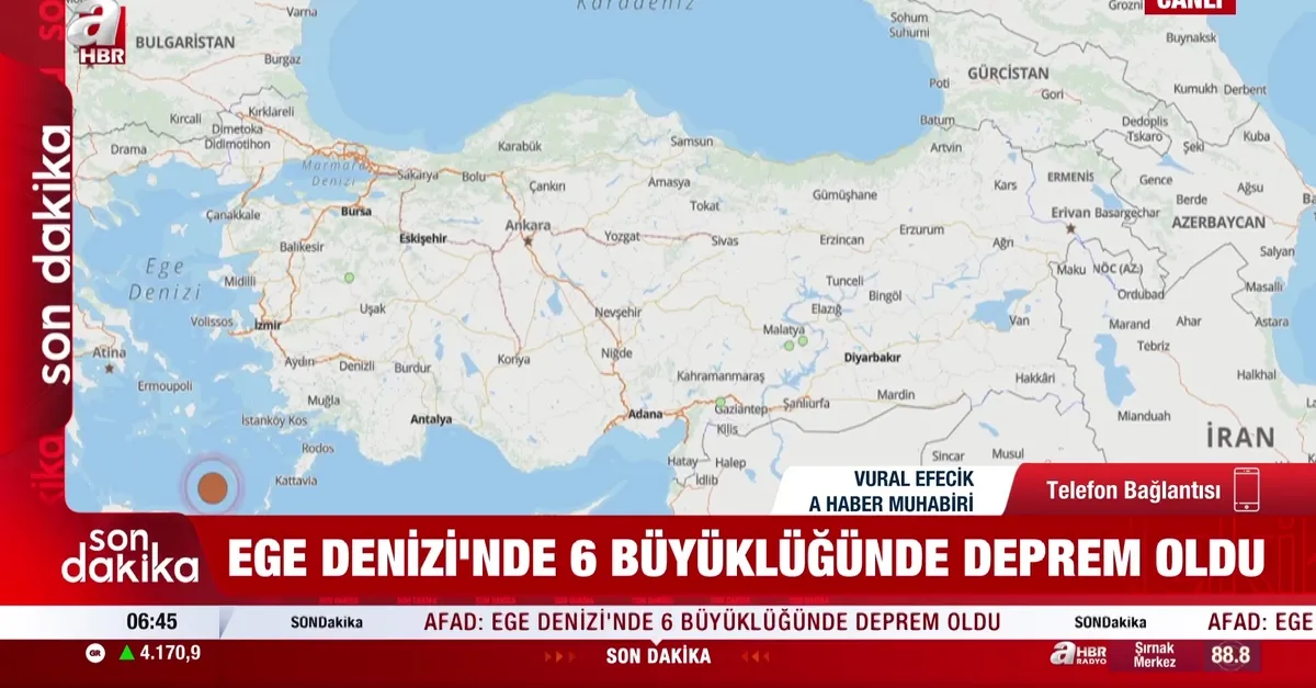 Ege'de 6 büyüklüğünde deprem!