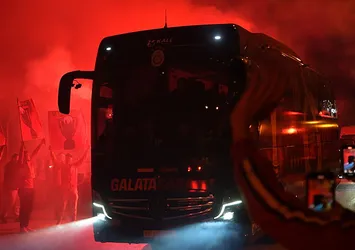 Galatasaray'a Gaziantep'te coşkulu karşılama