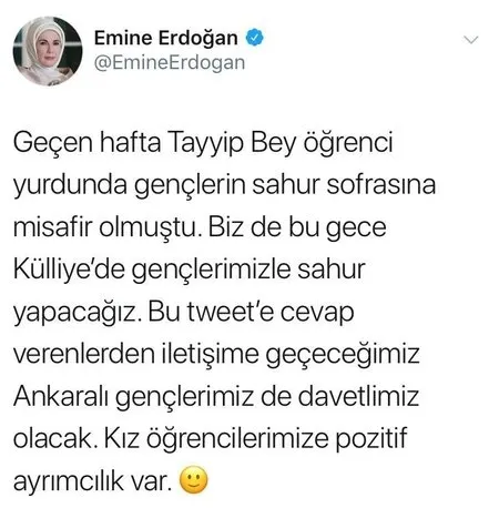 Emine Erdoğan'dan sahur daveti - 1