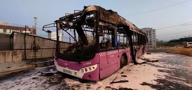 Son dakika: Başakşehir’de İETT otobüsü alev alev yandı