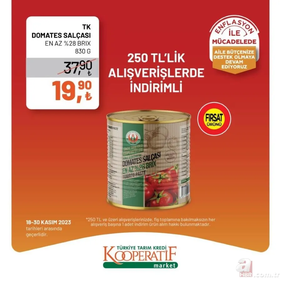 Tarım Kredi Market Kasım indirimleri bitiyor! Tost peyniri, sıvı deterjan, tuvalet kağıdı, domates salçası ve dana kıyma kaç TL’ye satılıyor? 10