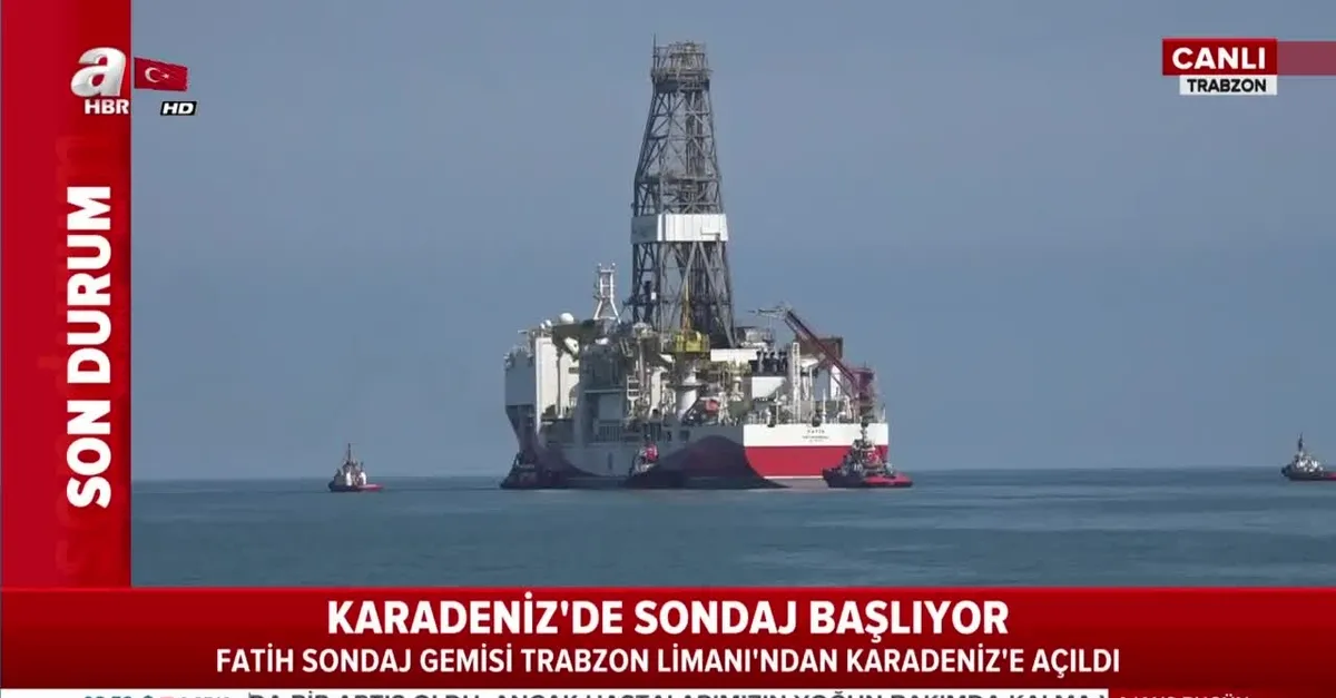 Son dakika: Karadeniz'de sondaj başlıyor! Fatih Sondaj Gemisi Trabzon Limanı'ndan ayrıldı | Video