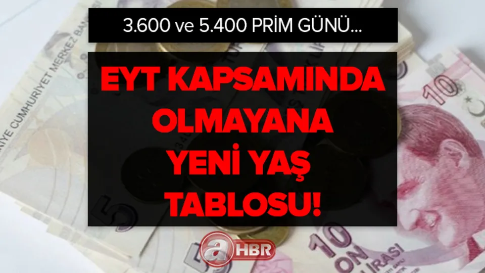 3.600 ve 5400 günle erken emeklilik! EYT kapsamında olmayana yeni yaş tablosu! 2000, 2003, 2006, 2008 sonrası sigortalılara fırsat!