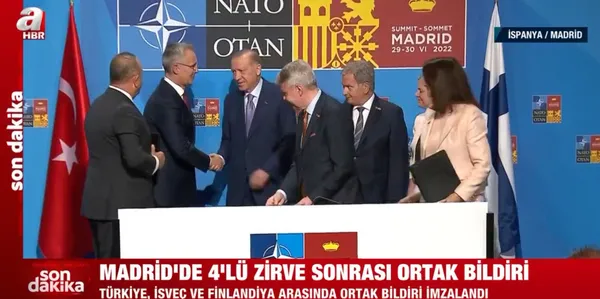 Türkiye, İsveç ve Finlandiya ortak mutabakat imzaladı! Başkan Erdoğan’ın katıldığı Madrid’deki 4’lü Zirve sona erdi