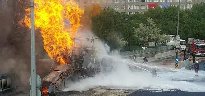 Ankara’da iş makinesi doğalgaz borusunu patlattı