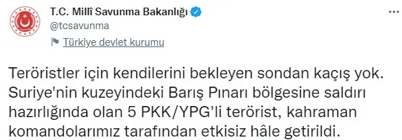 Son dakika: Türk komandoları Suriye'nin kuzeyinde 5 teröristi öldürdü - 1