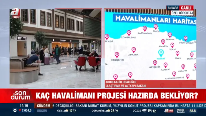 Ulaştırma ve Altyapı Bakanı Abdulkadir Uraloğlu A Haber'de! Türkiye hava ulaşımında nasıl çağ atladı? - 1