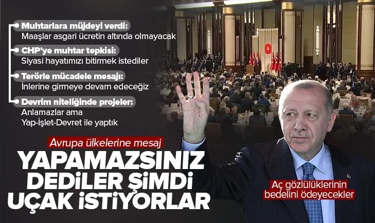 Son dakika: Başkan Erdoğan 3 yıl sonra muhtarlarla bir araya geldi! Başkan Erdoğan muhtar maaşlarını açıkladı
