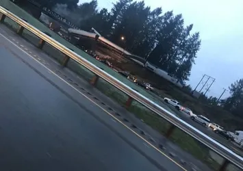 ABD'de tren raydan çıkarak otoyola düştü