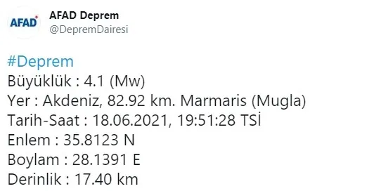 Son dakika: Muğla Marmaris’te korkutan deprem (2021 SON DEPREMLER) - 2