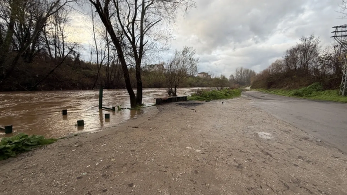 Bartın Irmağı'nın su seviyesi, yağışlar sonrası 2 metre yükseldi