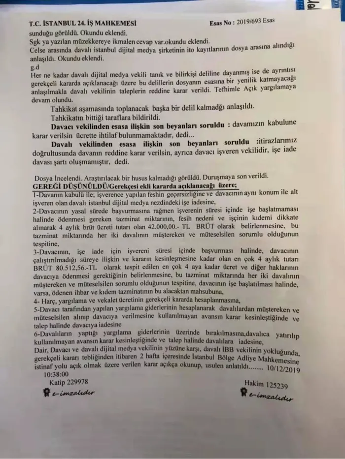 Ekrem İmamoğlu’nun İBB’den attığı mağdur işçi davayı kazandı