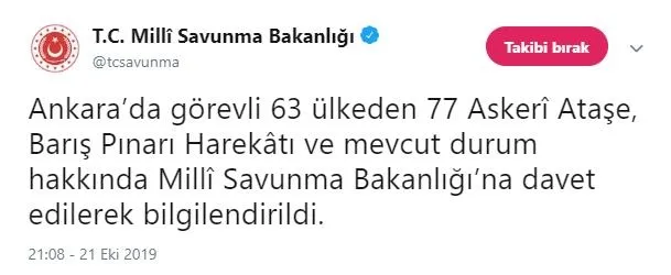 MSB'den flaş açıklama: 63 ülkeden 77 Askeri Ataşe bilgilendirildi - 1