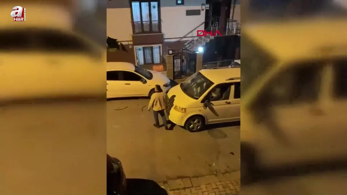 İstanbul’da eşinin otomobiline zarar verdi!