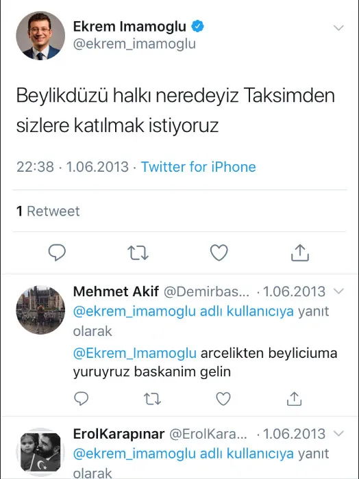 Ekrem İmamoğlu’ndan Gezi Kalkışması’na destek