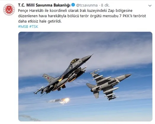 Son dakika: Zap'ta PKK'lı 7 terörist etkisiz hale getirildi - 1