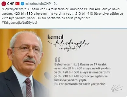 2022 yılında 104 milyar lira destek yolda! Kılıçdaroğlu’nun sosyal yardım eleştirisine AK Parti’den rakamlarla yanıt