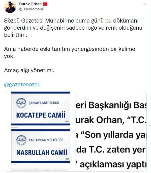 Sözcü gazetesinin yeni hedefi Diyanet! Camiler üzerinden eskiyen oyunlar