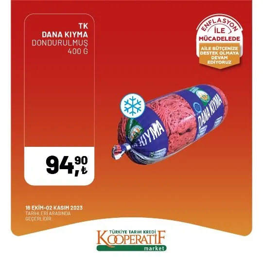 Tarım Kredi Market 30 Ekim indirim kataloğu! Kuru Soğan 5,90 TL, Salatalık 9,75 TL, Limon 10,90 TL, Yerli muz 28,90 TL, Mandalina 12,50 TL satışta…